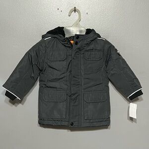 Urban Republic 18M Toddler Quilted Weatherproof Jacket Charcoal Fur Lined Hood